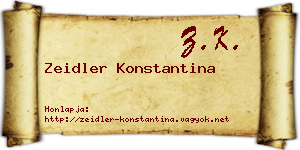 Zeidler Konstantina névjegykártya